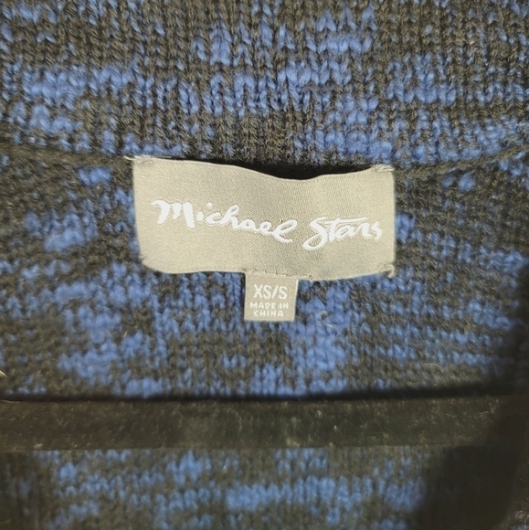 MICHAEL STARS WOOL BLEND MOTO STYLE BLUE & BLACK VEST, SZ XS/S - Picture 5 of 8